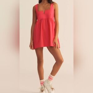 Daily Practice by Anthropologie PINK Sleeveless Split-Neck Mini Dress Size Large